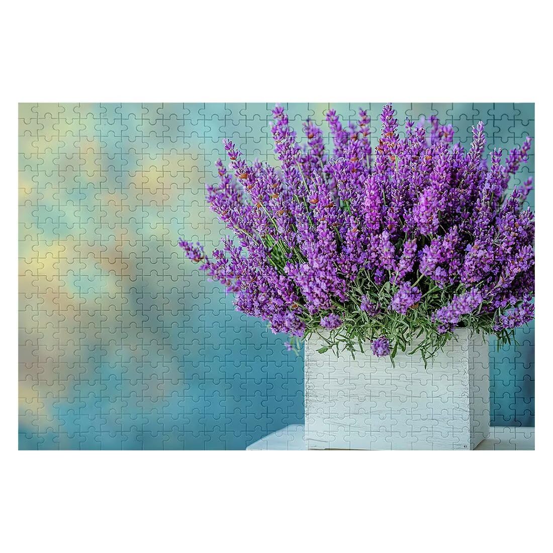 Puzzle 1500 elementów dla dorosłych, kwiat, lawenda, klasyczne drewniane puzzle dla dorosłych, 87 x 57 cm, niepożądane wyzwanie, gra edukacyjna, puzzle dla całej rodziny, relaksujący prezent dla