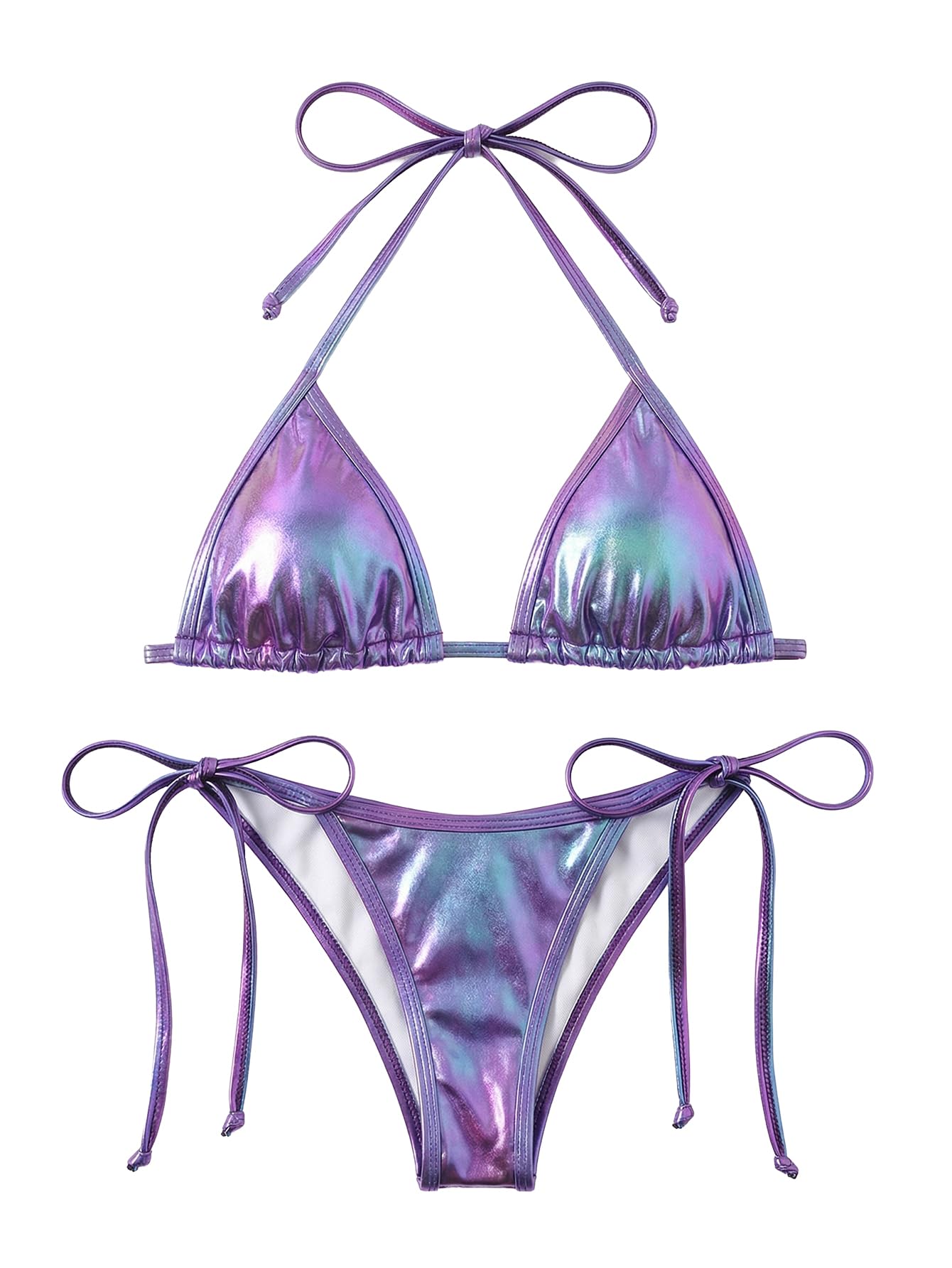 Photo 1 of Balasami Women's Liquid Metallic Bikini Set