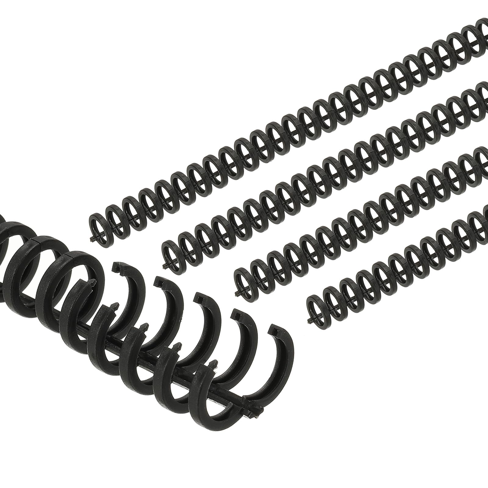 PATIKIL 12mm(1/2") Plastic Spiral Binding Coils, 25 Pcs Binding Spirals 85 Sheet Capacity 3:1 Pitch Binding Spirals for Binding Paper Sheets, Black