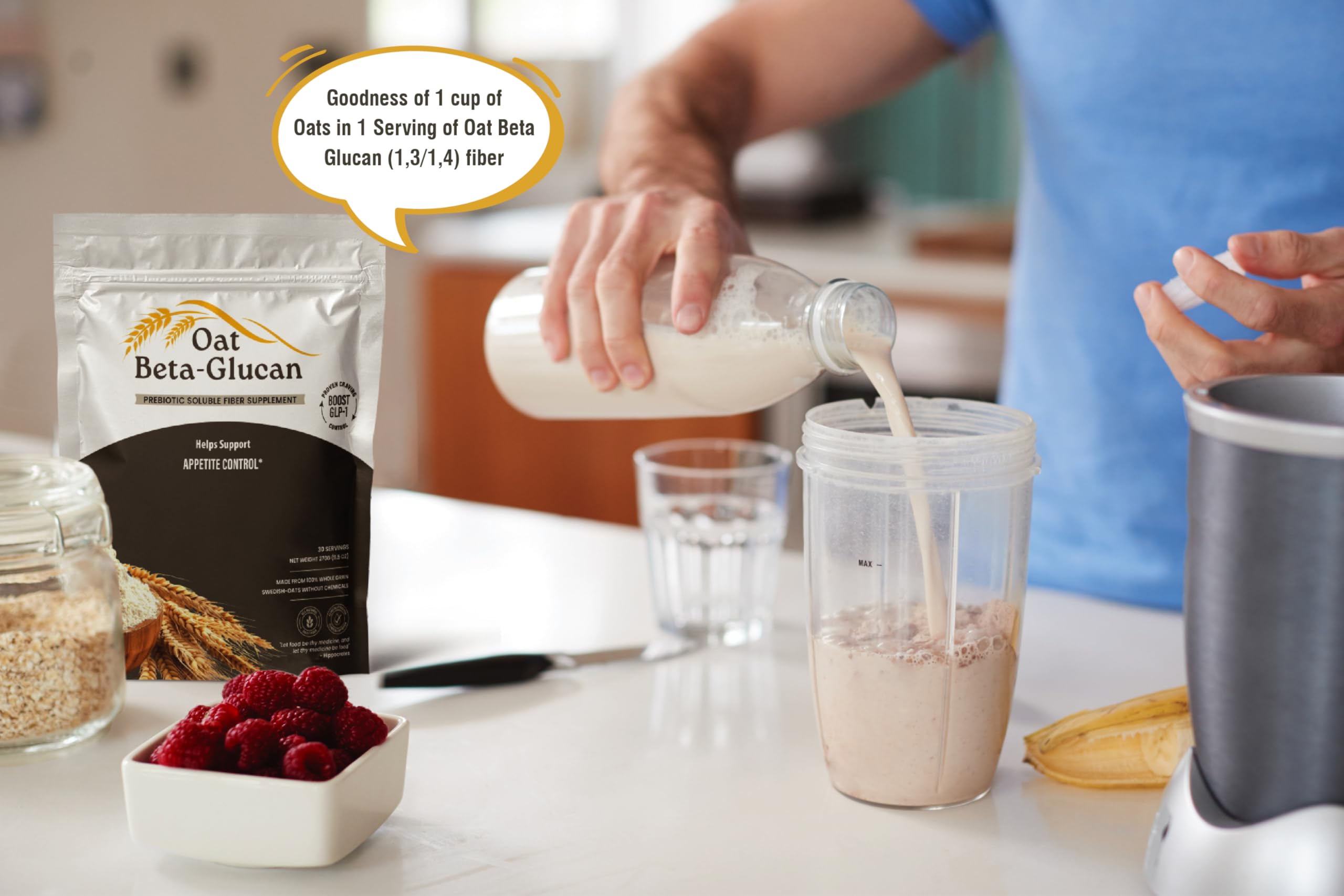 Amazon.com: PIUS NATURE Oat Beta Glucan (1,3/1,4) Powder, Daily Fiber  Supplement, Helps Support Appetite Control : Health & Household