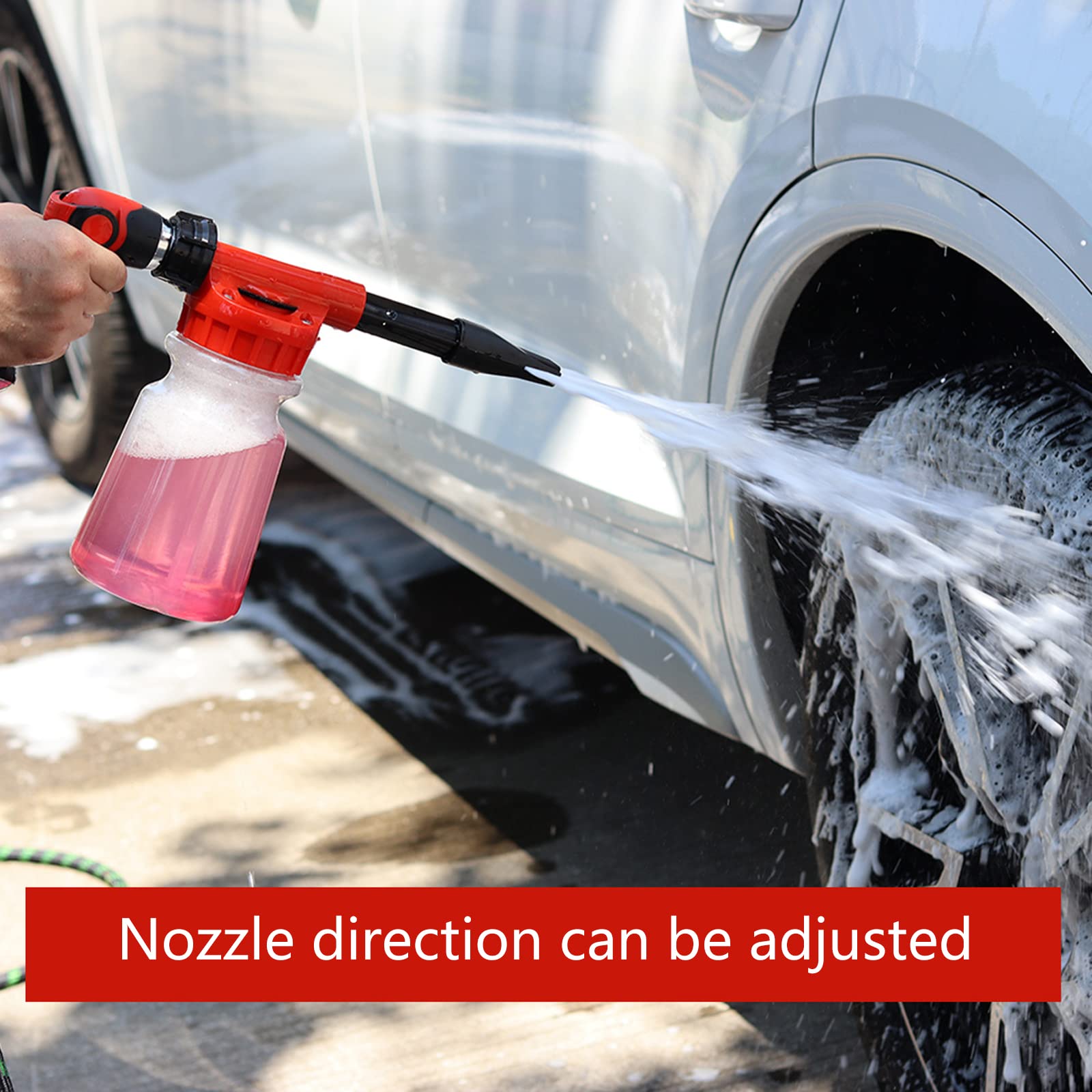 KKXXYQFC Dysza do rozpylania pianki 1L Myjnia samochodowa Uniwersalny sprzęt do czyszczenia Gospodarstwo domowe Do ogrodu Yard Opryskiwacz z wężem Praktyczna dysza do rozpylania pianki