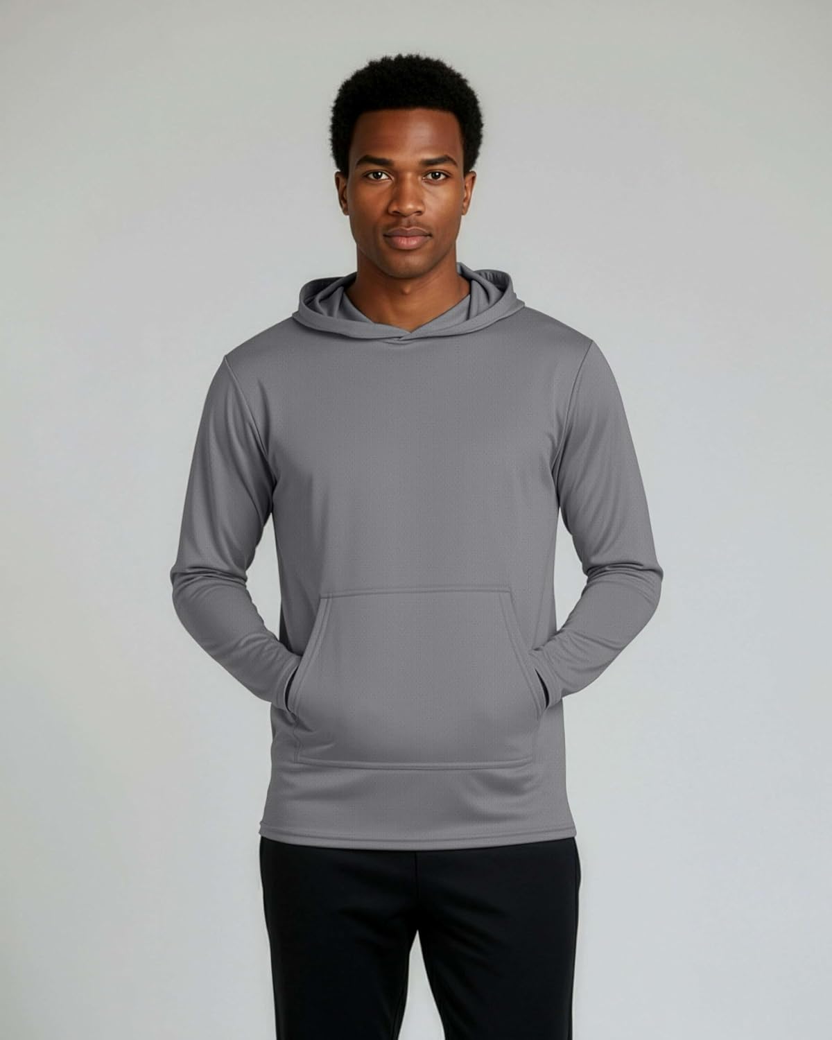 Real Essentials 3 Pack: Men's Mesh Long Sleeve Athletic Pullover Hoodie Sweatshirt Pockets UPF 50+ (Available in Big & Tall) - Image 3