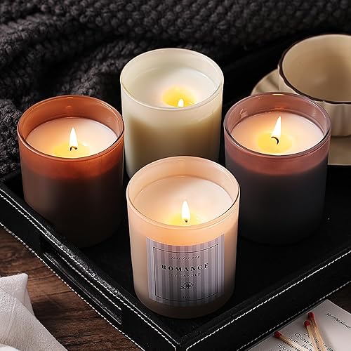 Miniatura 28 de 12 tarros de velas rosas surtidos para hacer velas, tarros de vela vacíos de 10 onzas con tapas y etiquetas de bambú, tarro de vela de vidrio