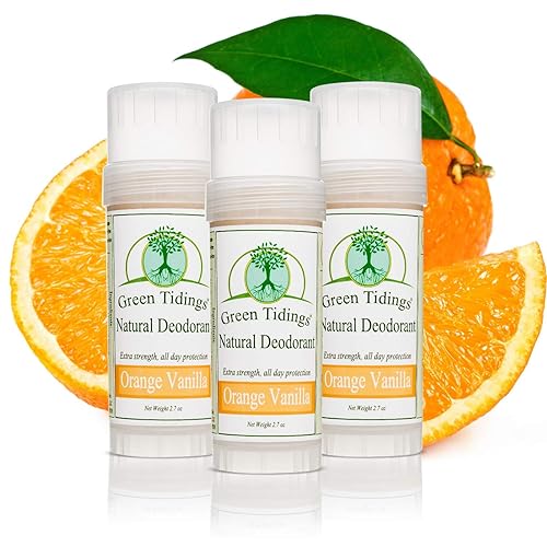 Green Tidings Desodorante natural (vainilla naranja, 2.7 onzas (paquete de 3))