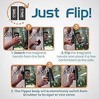 Vista 17 de Flipper EDGE - Rascador magnético flotante 2 en 1 para acuario con cuchillas dobles, herramientas eficientes de limpieza de acuarios de vidrio