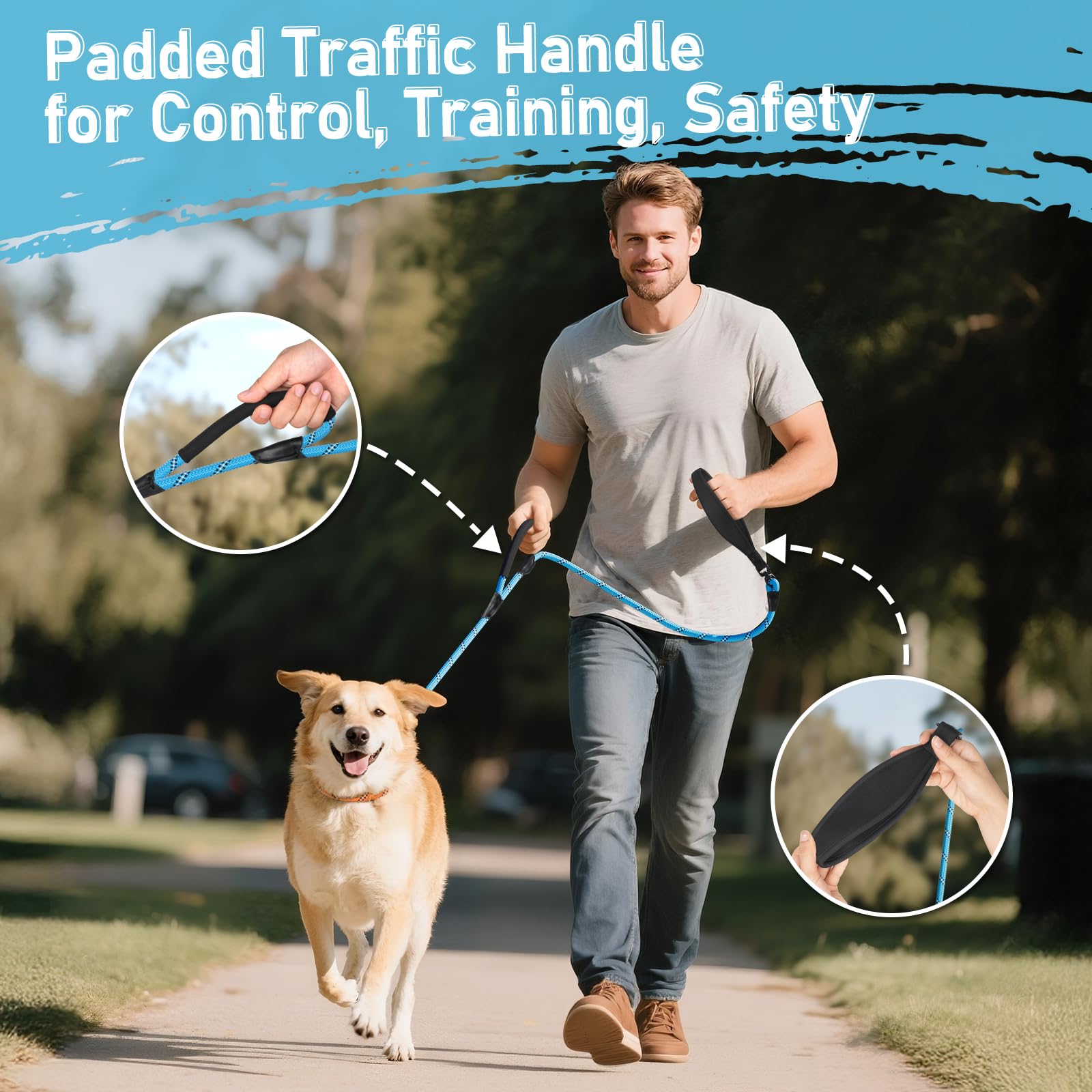 Kdsvakd Slip Lead for Dogs No Pull Training Leash with Double Comfortable Handles and Collar Attachment - Image 3