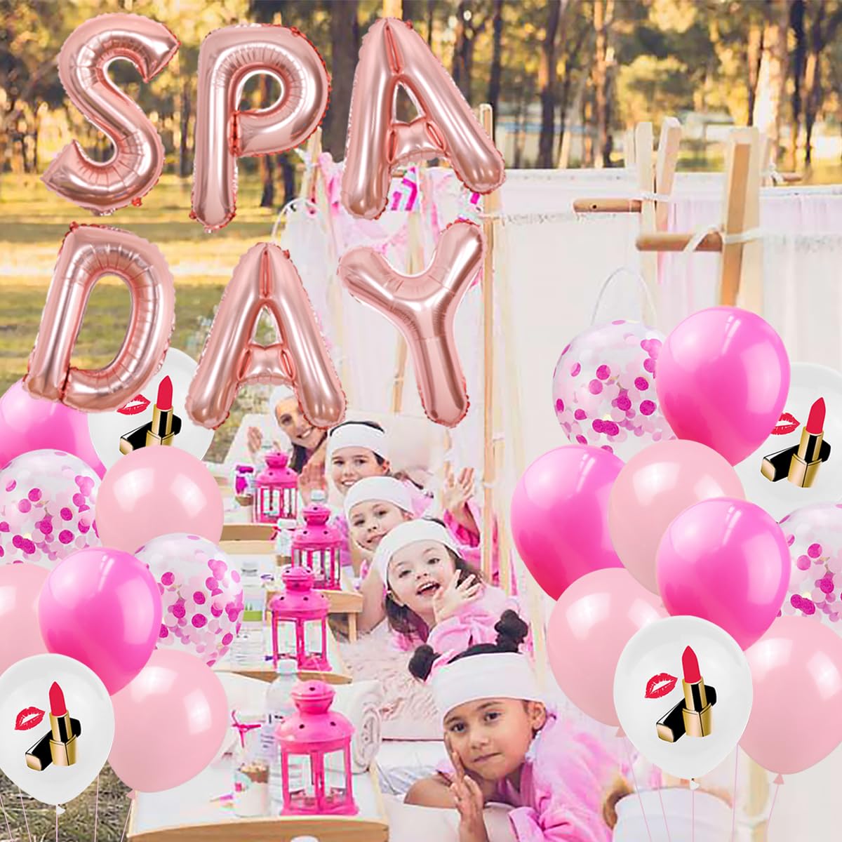 Kit Decorazione Spa Day Completo - Palloncini, Accessori E Decorazioni Per Feste Beauty