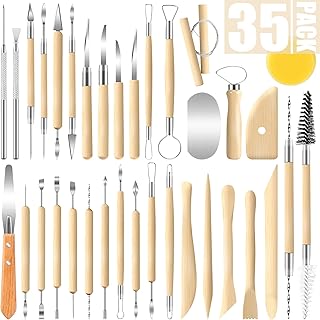 Jetmore Professional 35-Piece Clay Tools Kit for Pottery, Carving, and Molding