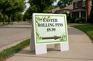 Easter Rolling Pins $9.99 Spring Flowers Sage Green Directional Arrows A-Frame Double Sided 23x23 in. sign