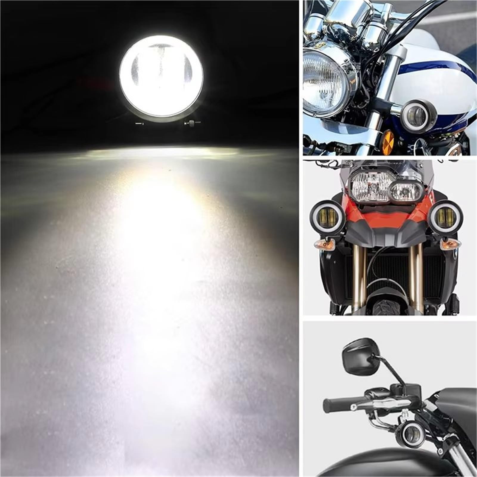 MESKEL Fari Anteriori Moto per Camion SUV UTV ATV Trattore fendinebbia Moto Universale 3 "fari da Lavoro Angel Eye LED Portatili | 2Pieces