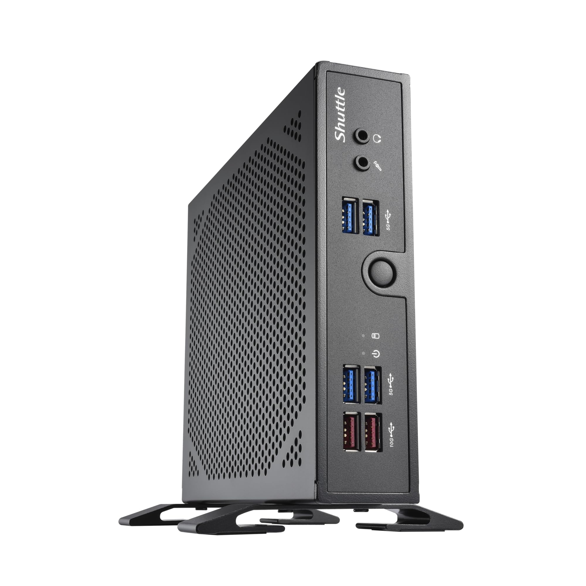 Shuttle XPC Slim Barebone DS50U, Intel Celeron 7305, 2X LAN (1x 2.5Gbit,1x 1Gbit), 1xCOM,1xHDMI,1xDP, 1x VGA, lüfterlos, 24/7 Dauerbetrieb