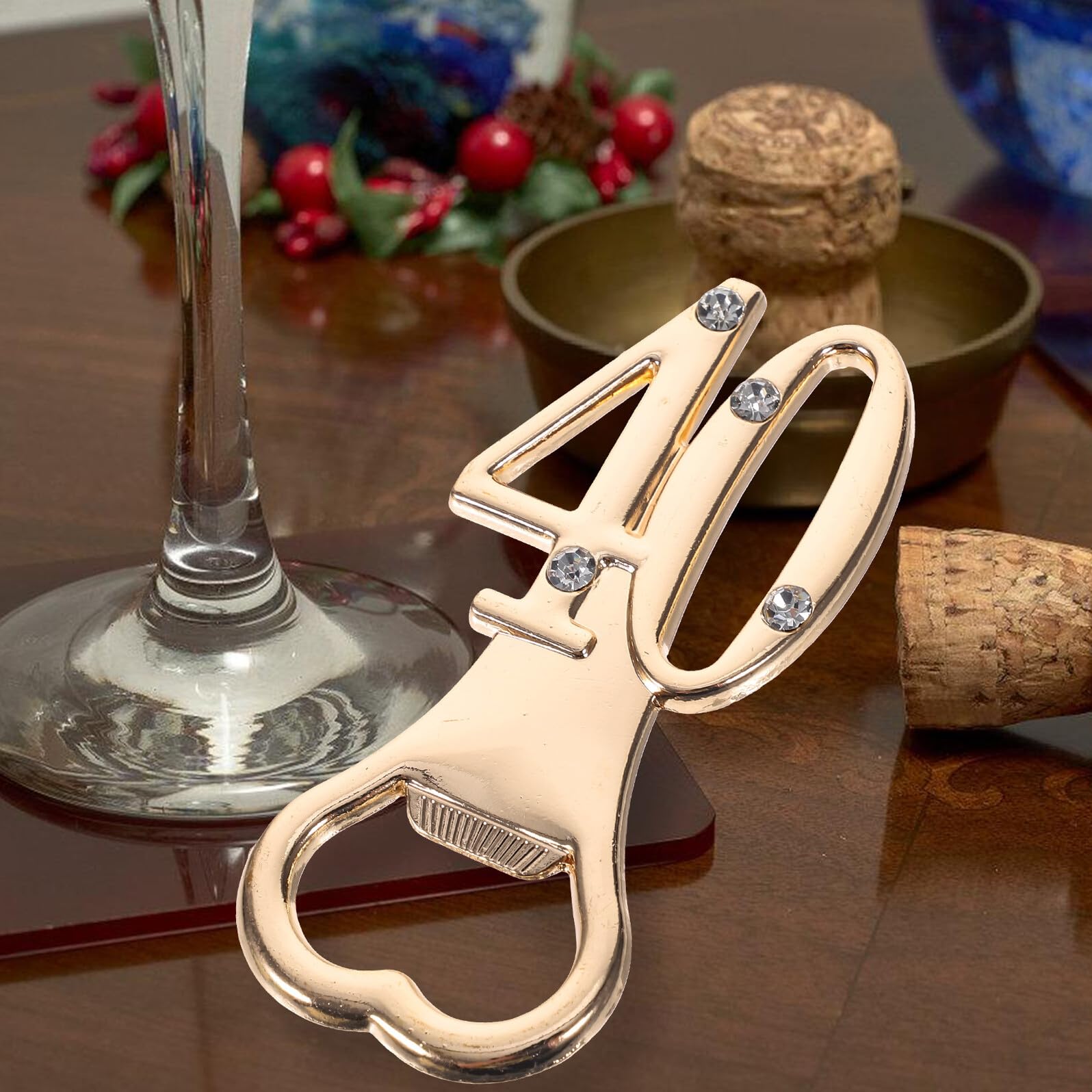 Set da 10 Apribottiglie in Metallo per Vino e Birra Bomboniere per Festa e Anniversario 40° Compleanno Gadget Multifunzione per Celebrazioni e Decorazioni Eventi