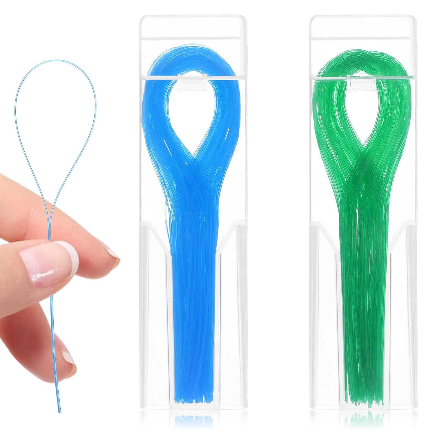 200 Pcs Dental Floss Threaders Deep Clean Floss for Braces Floss Threaders for Bridges Dental Implants Nylon Loop