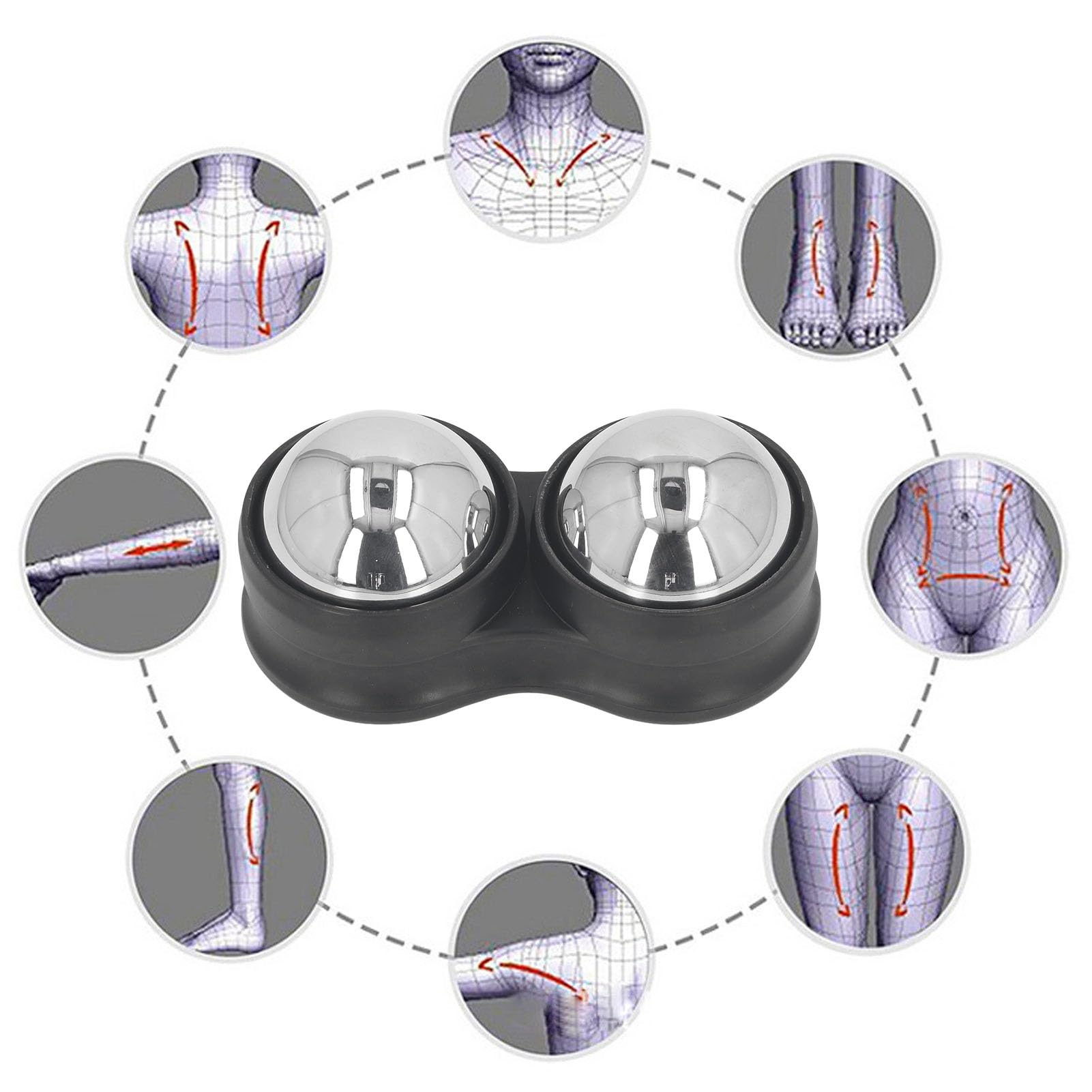 Stainless Steel Massage Ball, Dual Cryosphere Ice Ball Massage Ball - Roller for Muscles Deep Tissue