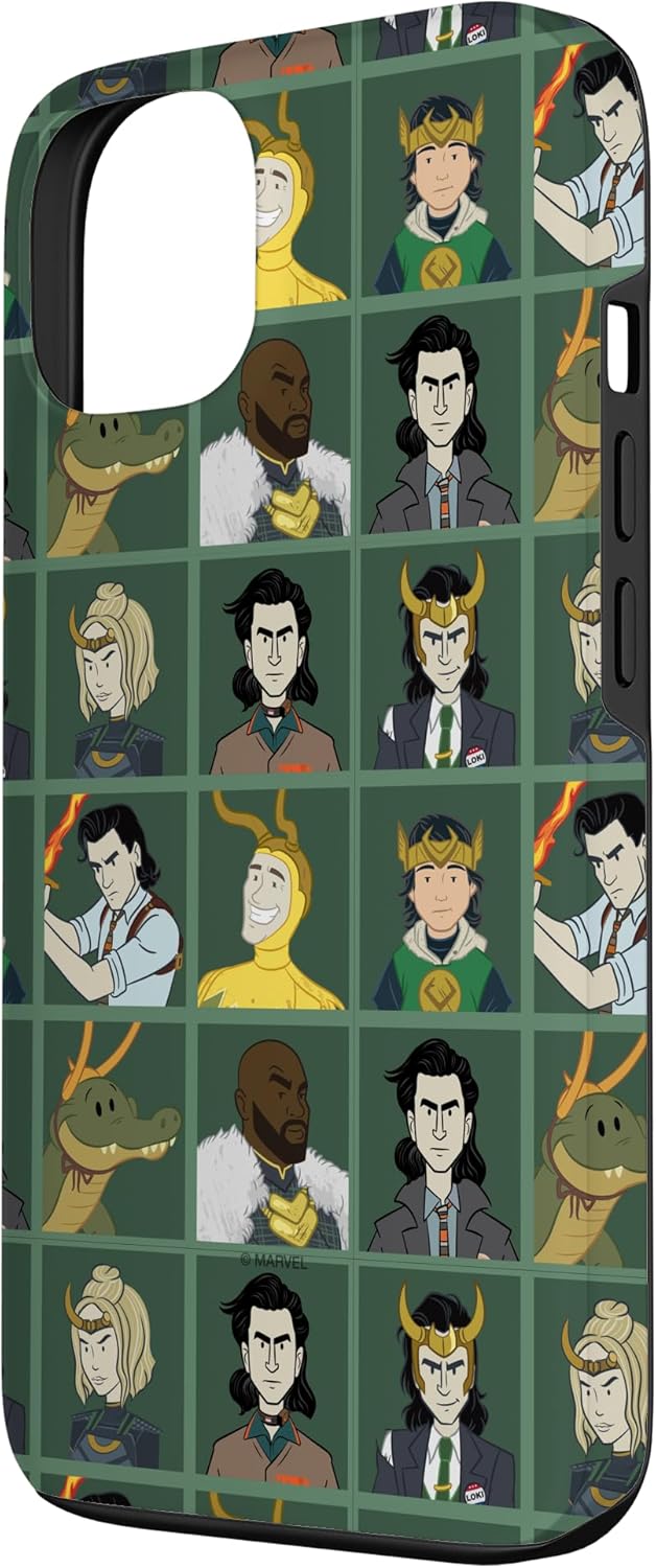 Marvel Loki Variants Character Grid Green Case for iPhone 13