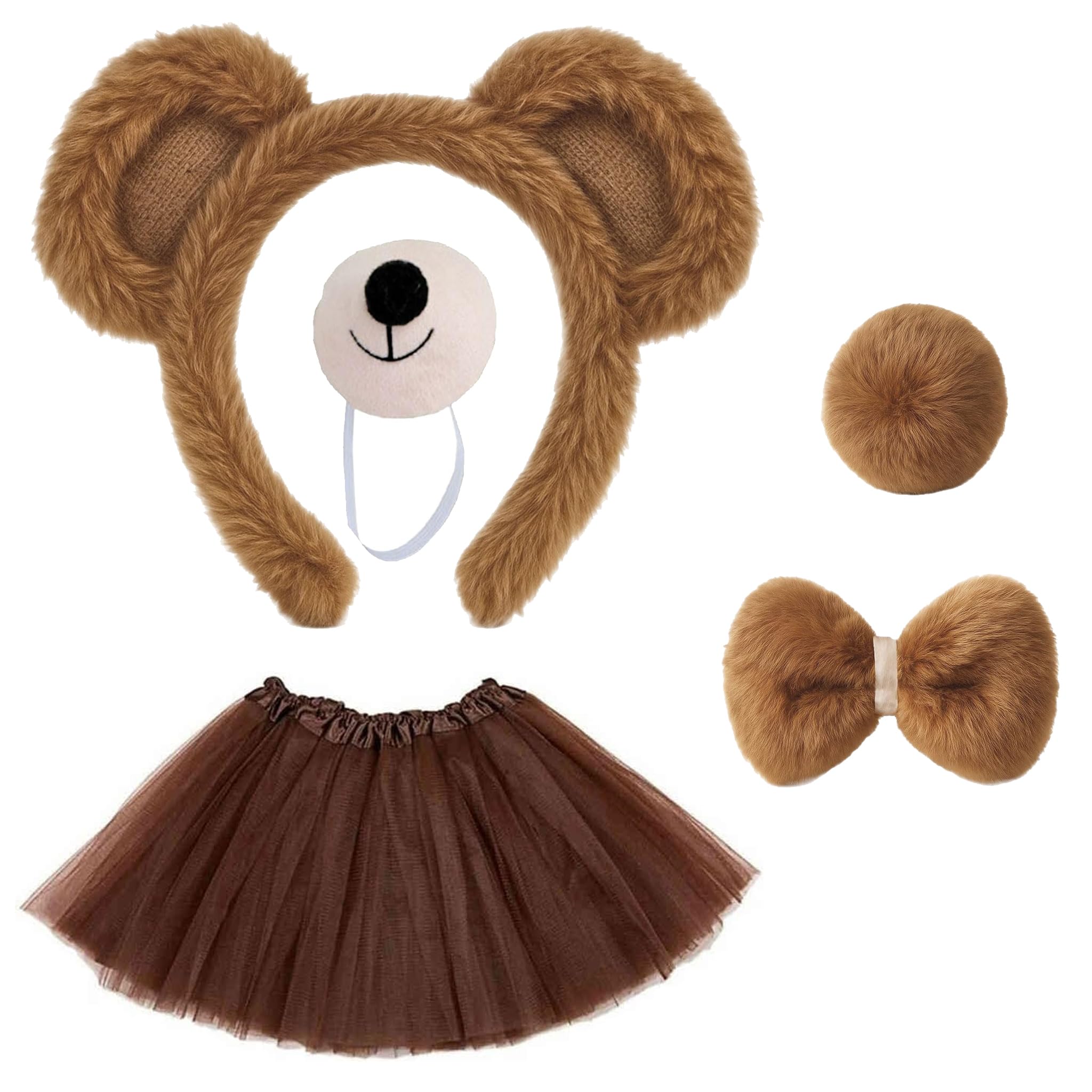 ZPSCXQ 5Pcs Bear Costume Set, Bear Ears Headband, Teddy Bear Costume