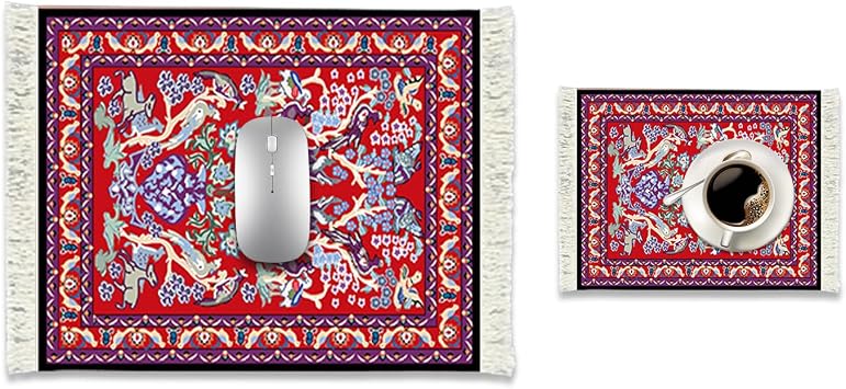 Rug Mouse Pad Premium Carpet Mouse Pad Coaster Set for Home, Office & Gaming, Stylish & Durable Desk Accessory Celestial Tree