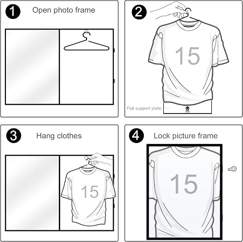 Tinkeps Football Shirt Frame Display - Engineered Wood & Acrylic, Jersey Display Case, Black - 6