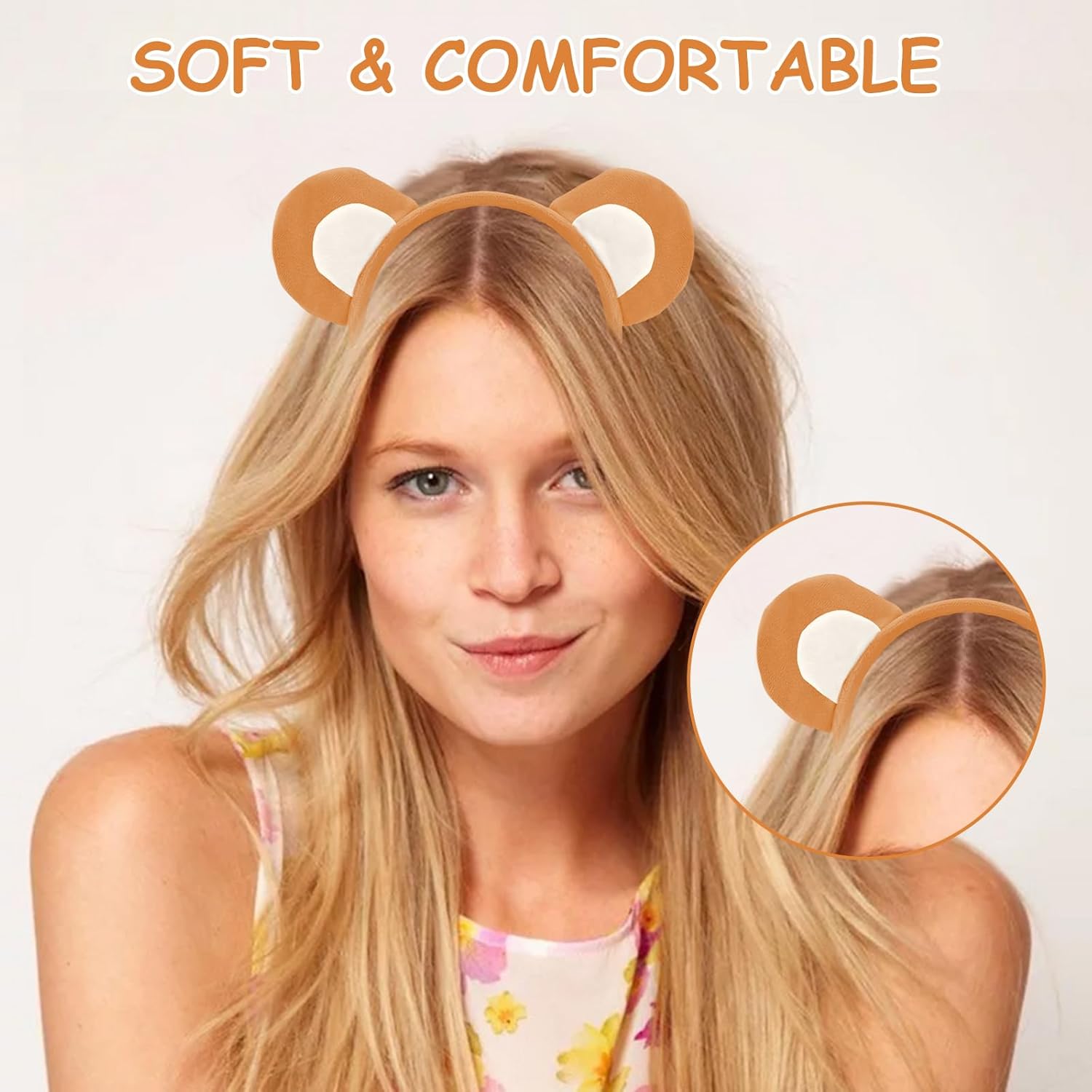 Bear Costume Accessories Set Animal Ears Headband Tail Nose Cartoon Cosplay Prop Kit 101 Day Christmas Dress up Party - Image 4