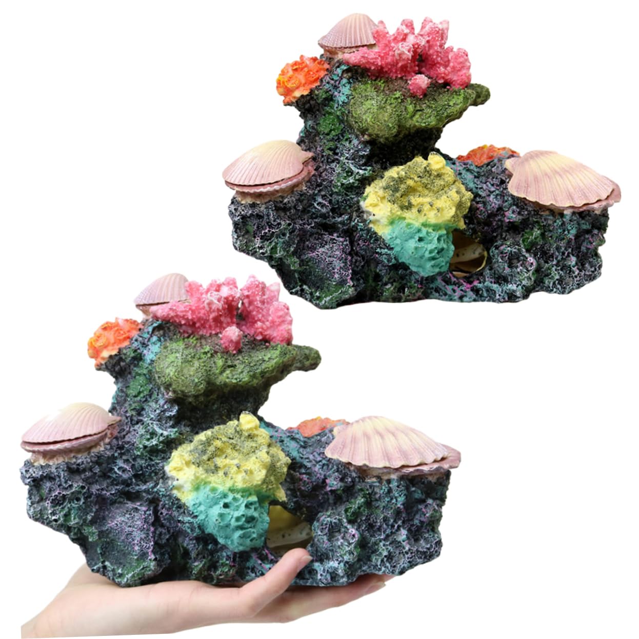 minkissy Dekoracje terrarium akcesoria do akwarium dekoracje sztuczne rośliny koral akwarium ozdoby rośliny wodne akcesoria akwarium symulacja roślina koral do akwarium dekoracja muszla