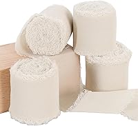 Vista 14 de TONIFUL 4 rollos de cinta de gasa roja - 1 1/2 pulgadas 5.5 yardas de cinta de seda para envolver regalos, bodas, decoración de fiestas, envoltura