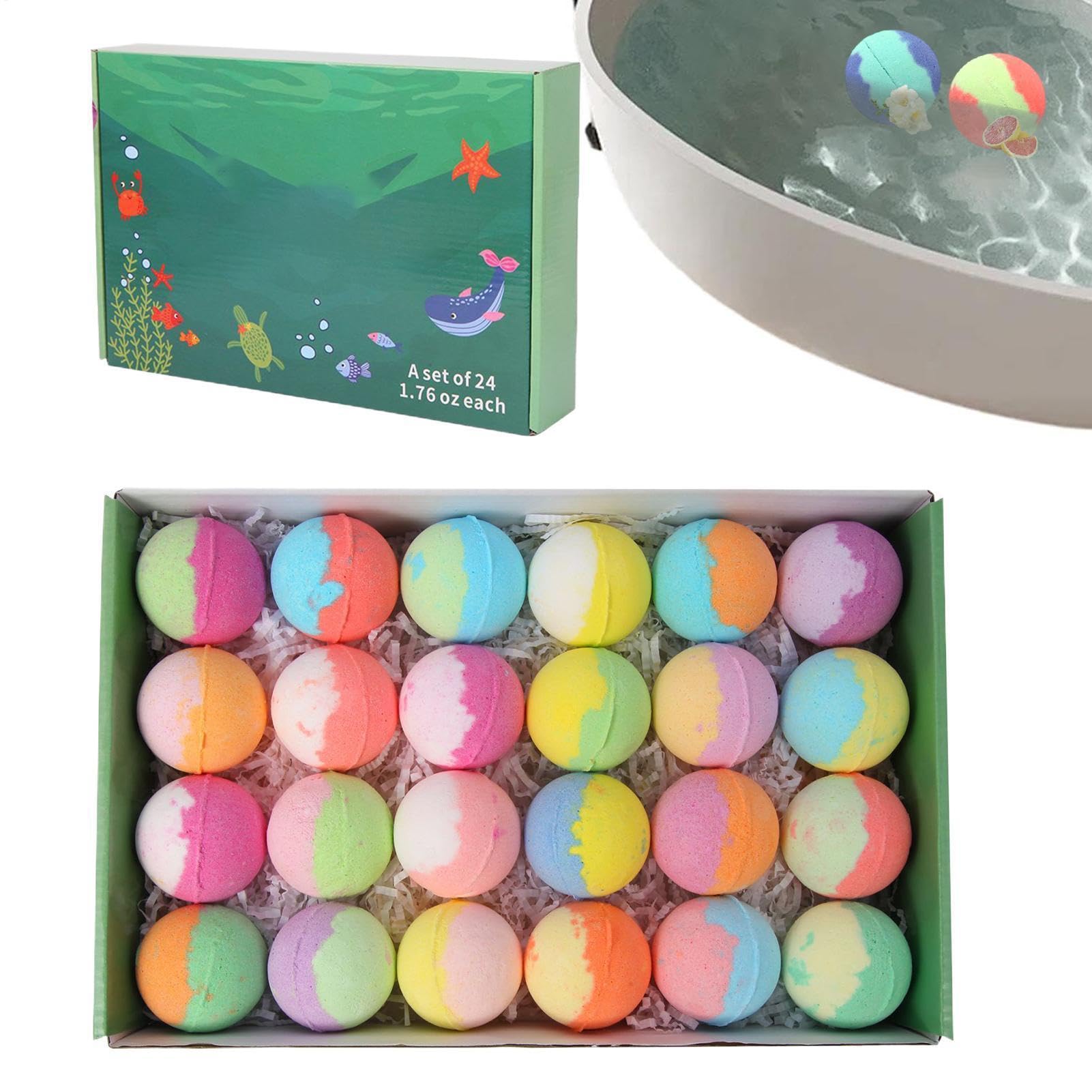 Badesalzkugel-Set Meerestiere erfrischendes fantasievolles Gadget | Badesalzkugeln mit innenliegendem Spielzeug für Mädchen Vorschulkinder unterwegs Kindergarten