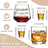 Vista 5 de Regalos de compromiso para parejas, regalos para recién comprometidos, regalo de compromiso 2025 para su prometida/prometido, copas de vino