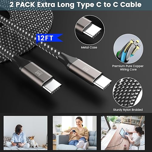 Miniatura 5 de S23 S22 S21 Cargador súper rápido tipo C, EASDMN 25W PDPPS USB C Bloque de cargador de pared rápido y cable de carga rápida súper largo de 12 pies