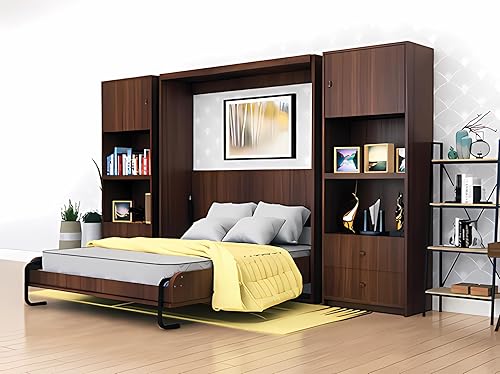 Miniatura 2 de Kit de cama Murphy (horizontal, individual XL). Kit de cama de bricolaje con parachoques de gas grueso, marco de resorte, colchón oculto para