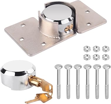 Security Hasp Shackle Lock, Heavy Duty 1/2 Van Garage Shed Door Security Padlock & Hasp Set 73mm Door Security Hardware Hidden Shackle Van Door Lock for Home Office Warehouse Factory