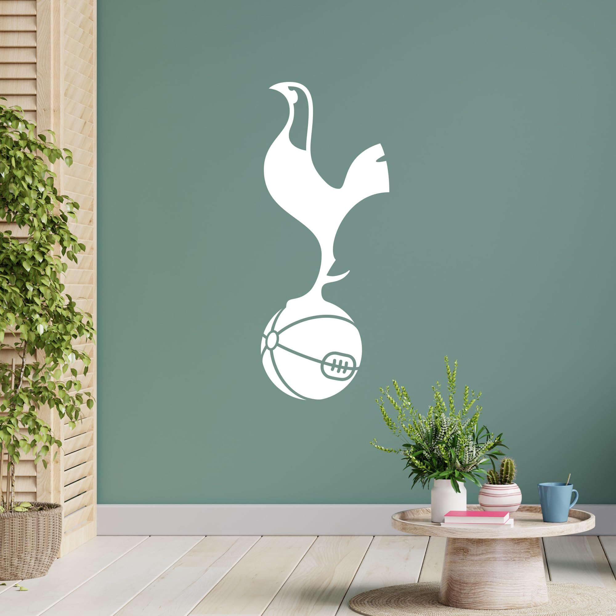 Tottenham Hotspur Crest Wall Sticker Art Vinyl Mural Football Gift (White, 90cm Height x 45cm Width)