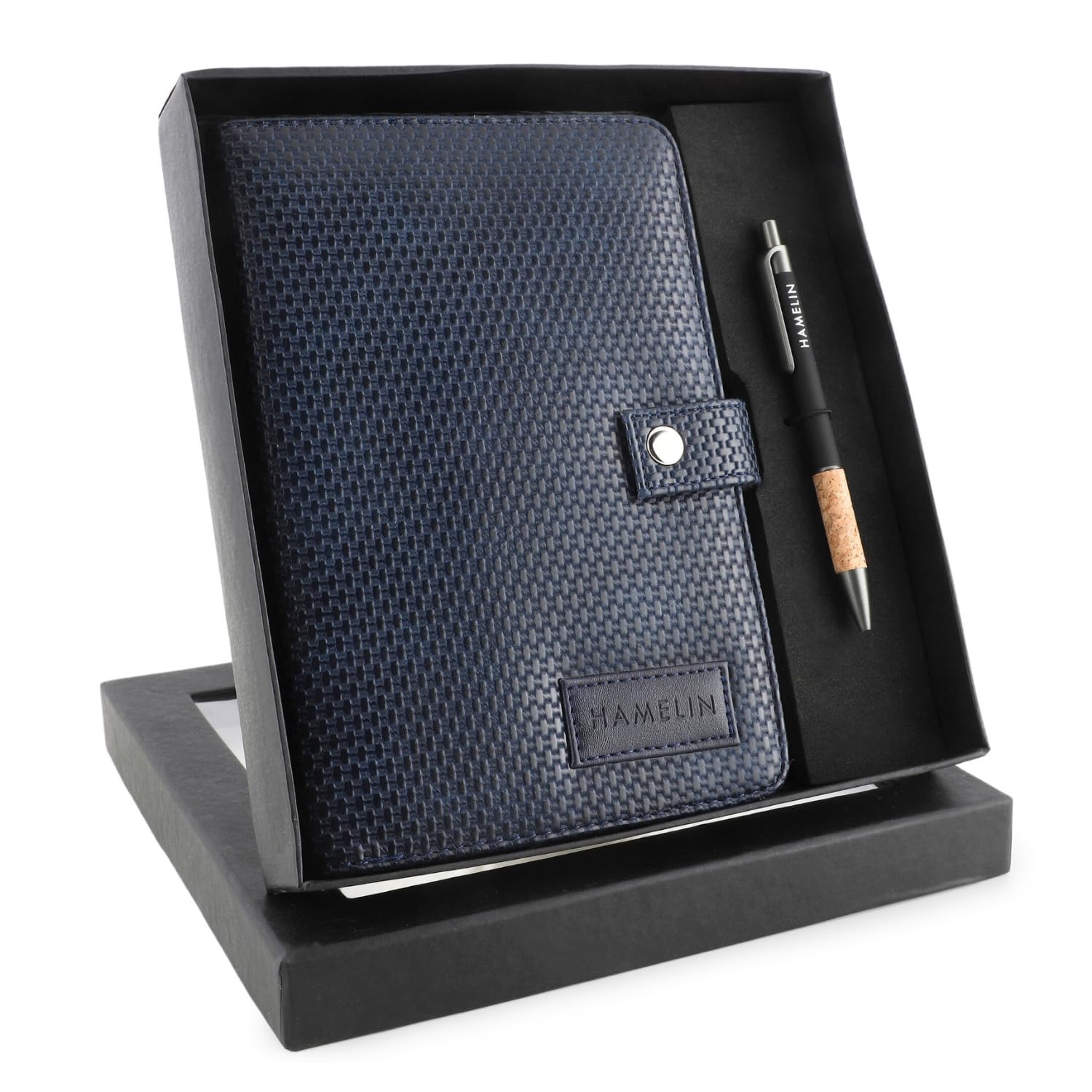 HAMELIN Notebook Diary & Pen 2026 | To Do List Journal Set | Undated Daily Planner & Organizer for Personal & Office Use | Ideal Gift Set for Men & Women | A5 | 200 Ruled Pages | 80 GSM | Blue grid