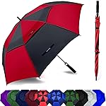 Baraida Golf Umbrella Large 62/68/72 Inch, Extra Large Oversize Double Canopy Vented Windproof Waterproof Umbrella, Automatic Open Golf Umbrella for Men and Women and Family.(68 Inch,Red/Black)