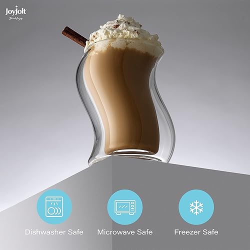 Miniatura 2 de JoyJolt Pivot - Vasos de doble aislamiento, juego de 2 excepcionales vasos de café helado de 13.5 onzas, elegantes vasos de bar para café, té o