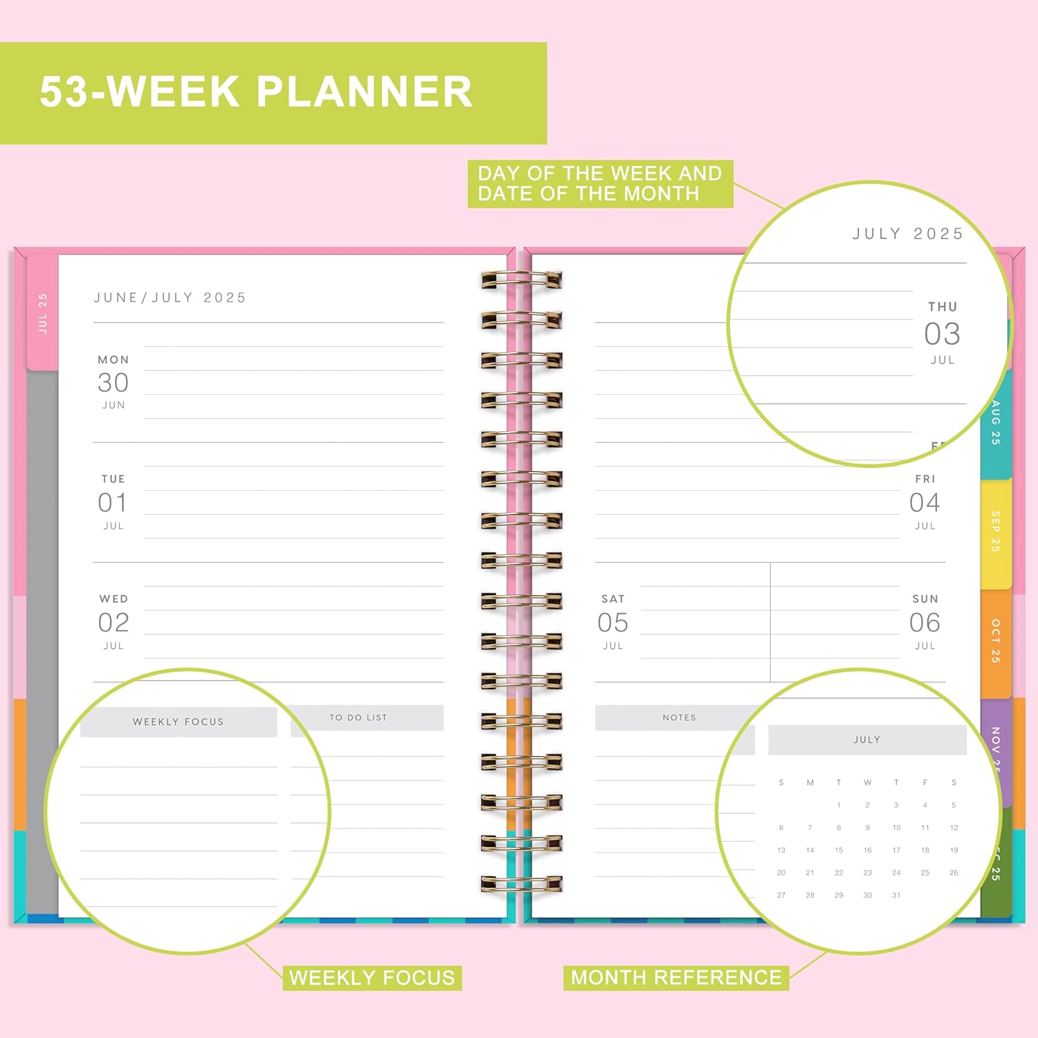 And Per Se Student Planner 2025-2026, Academic Planner July 2025 - June 2026, 8.5 × 6.2, Weekly & Monthly Lesson Plan for Students with Colorful Tabs & Stickers (Stripe)