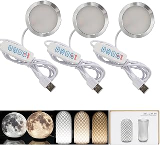 LED Lamp Kit 001 Three Colors for Bambu Lab Makerworld 3D Printed DIY Hardware Model Spare Parts 5V USB Powered, 3000K Warm Light (3)