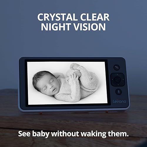 Miniatura 3 de Levana Monitor de bebé Ella Video, pantalla 720P de 5 pulgadas, cámara PTZ, batería de 4 días, batería de 3800 mAh, visión nocturna, conversación