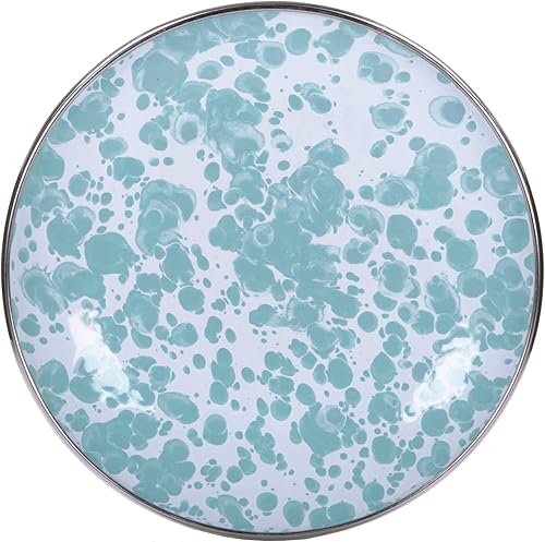 Vista 2 de Golden Rabbit Enamelware Appetizer Plates, 6 inch, Sea Glass, Set of 4