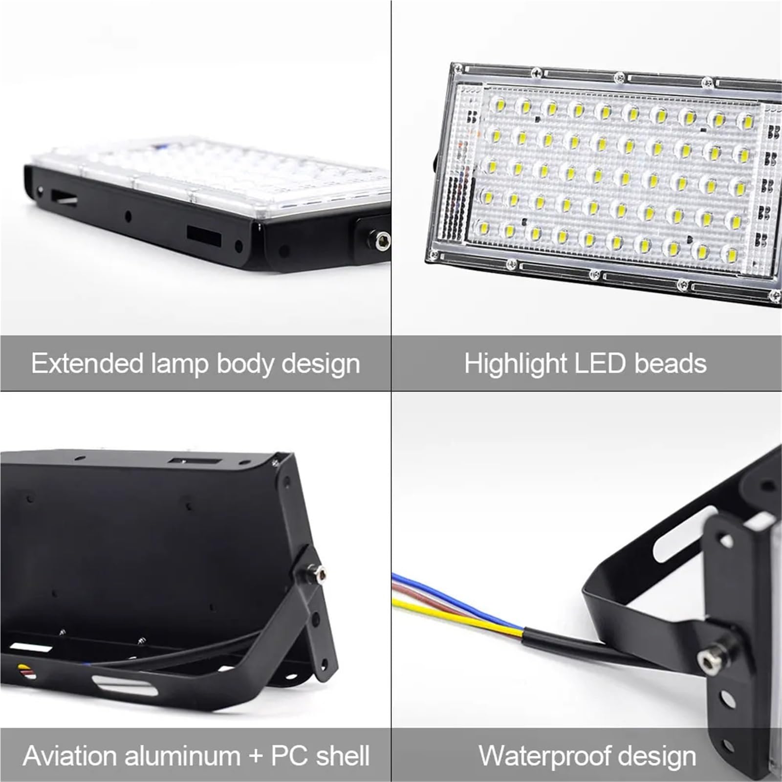 Proiettore per esterni, Proiettore LED blu/bianco da 50 W, illuminazione for esterni, riflettore impermeabile IP66, proiettore esterno, faretto di messa a fuoco(Blue)