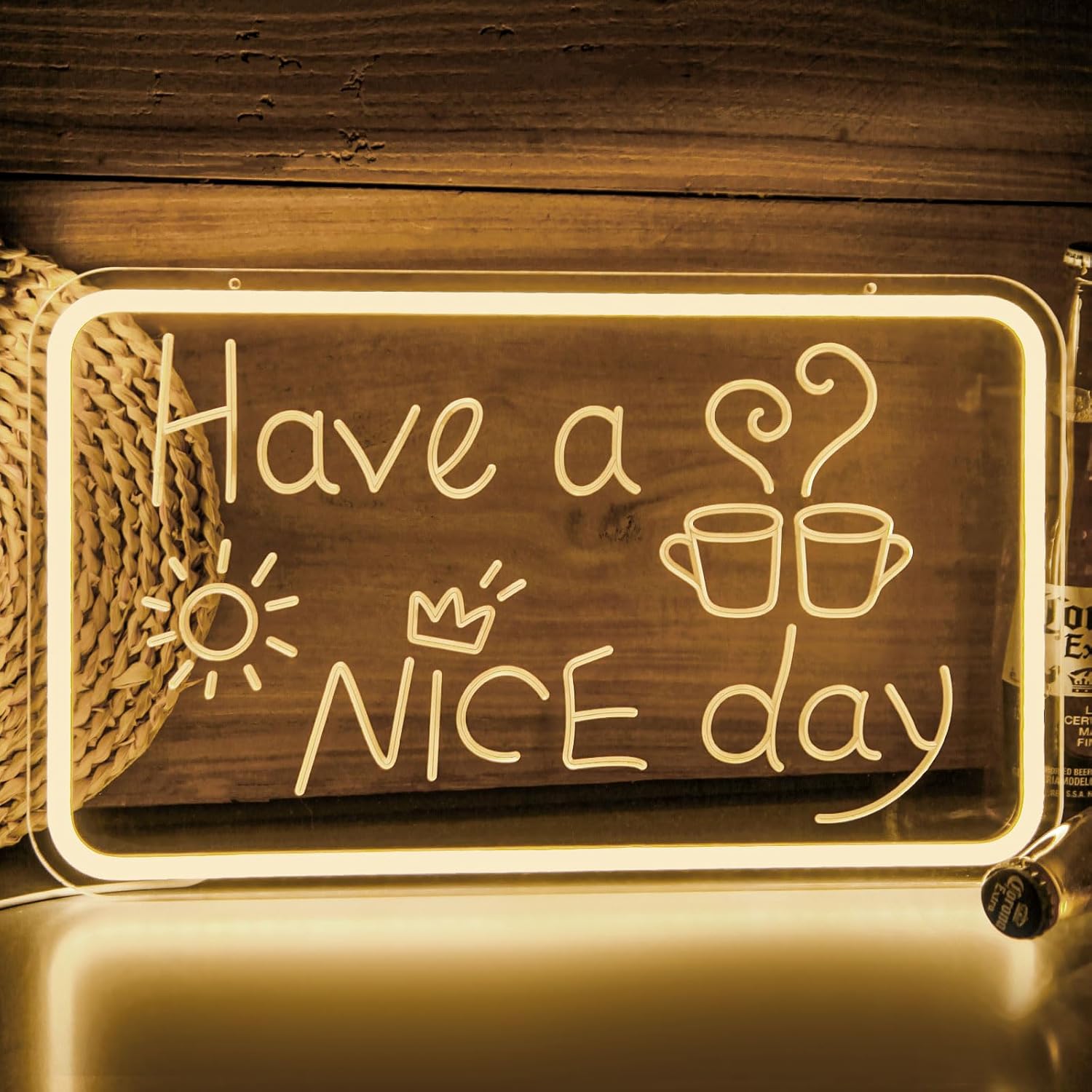 Have A Nice Day Noen Sign Dimmable LED Coffee Shop Sign Neon Light Sign Wall Desktop Decor Signs for Bussiness Coffee Shop Birthday Wedding Anniversary Party Art Gift Bedroom