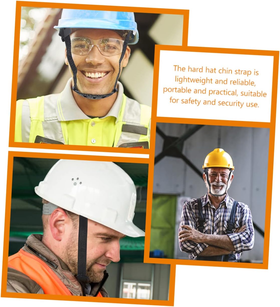 BESPORTBLE 6pcs Adjustable Safety Hard Hat Chin Strap Helmet Bands for Construction Use Easy to Install and Suspension System Comfortable Fit for Men and Women