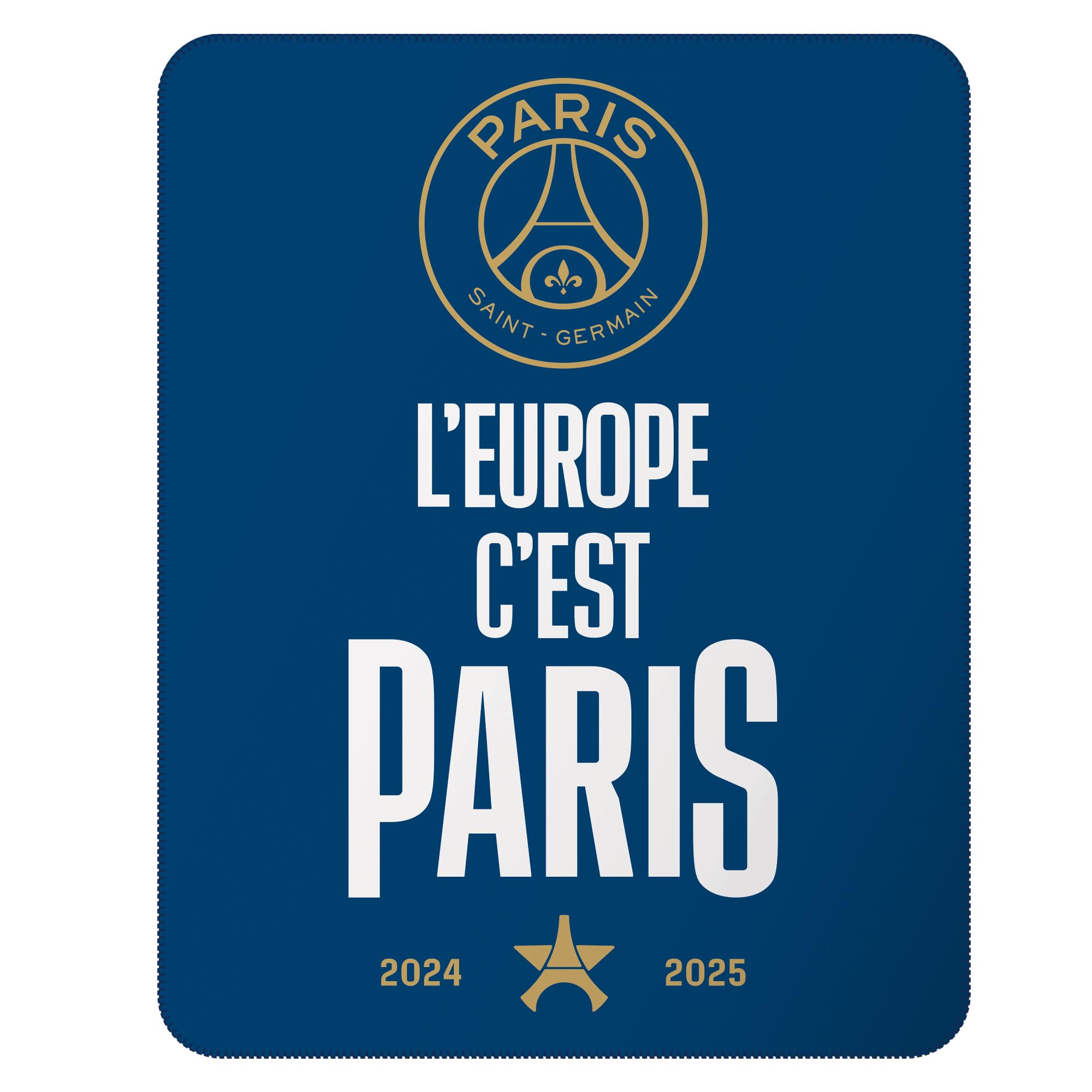 OMYDREAM PSG Fleece Blanket - 100% Polyester - 110 x 140 cm Print - Oeko-TEX - Football Supporter Gift (Blue, 110 x 140 cm)