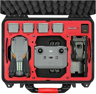 P380-MA2DL-V3 Dual Layer Waterproof Hard Carrying Case for DJI Air 2S / Mavic Air 2 Drone/Fly More Combo w/DJI RC/RC Pro/Smart or RC-N1 Standard Controller, Landing Pad, iPad, Accessories