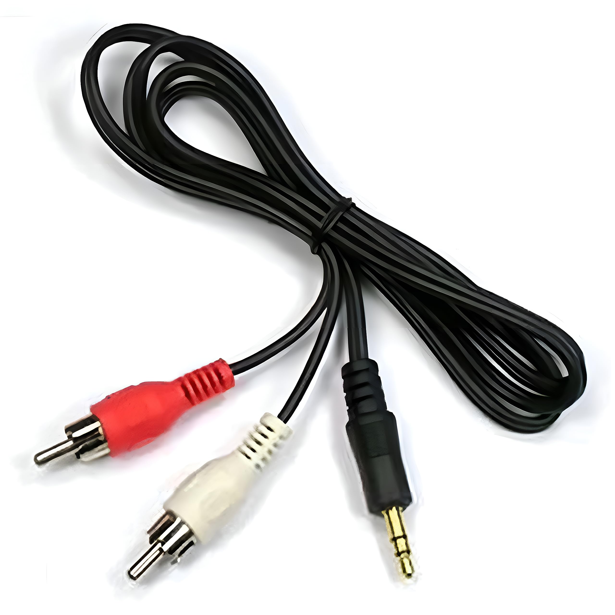 Audio Video 2Rca Stereo Cables With 3.5 Mm Aux Jack For Home Theaters, Music Players, Set-Up Boxes, Speakers And Lcd/Led Tvs, Black