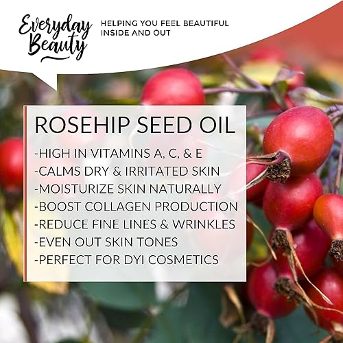 Miniatura 4 de Aceite de semilla de rosa mosqueta  Aceite de lujo 100% puro extra virgen sin refinar, 2.02 onzas líquidas, prensado en frío y totalmente natural