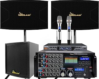 IDOLMAIN 3000W Karaoke Mixing Amplifier with Recording Plus Dual 12
