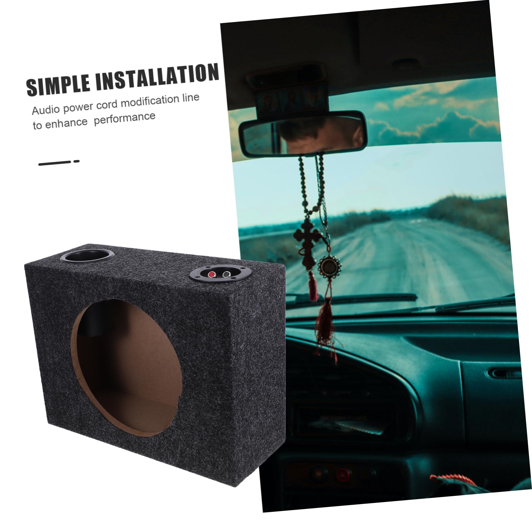 Vaguelly Box Cassa in Legno e Abs Auto da 10 Pollici per Subwoofer prodotti Design Sottile e Installazione Semplice per Integrazione negli Interni del Veicolo