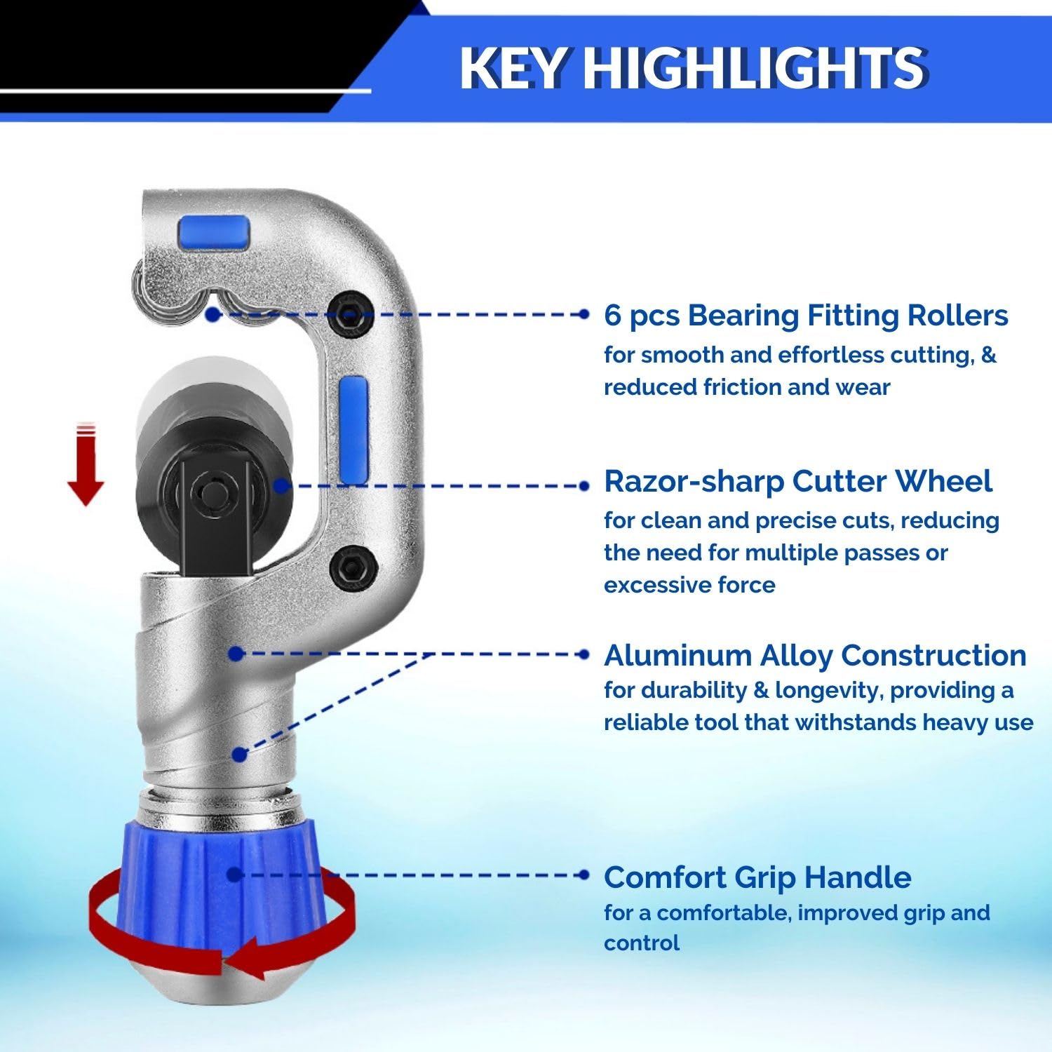 Amazon | Flexzion Tube Cutter, Heavy Duty Tubing Pipe Cutter