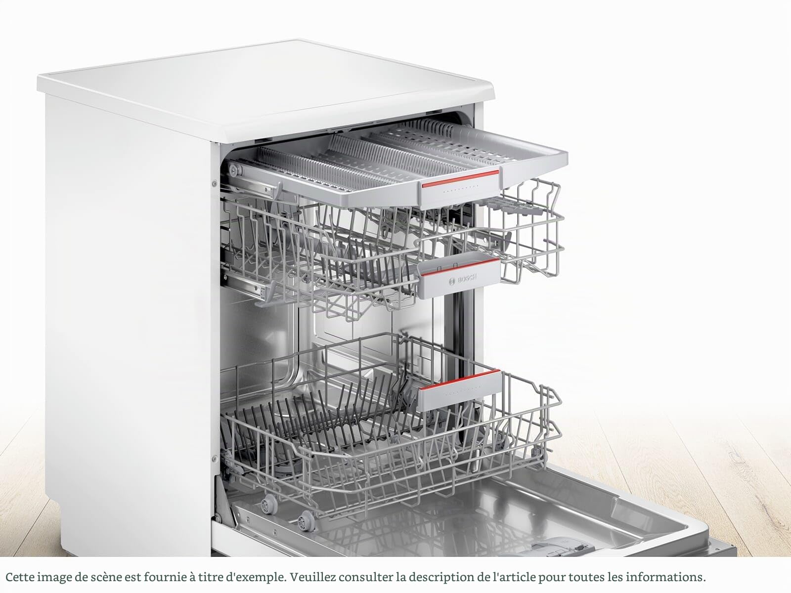 Bosch - Lave-vaisselle libre, 60 cm, série 4, 14 couverts, 3 plateaux, Home Connect, blanc, SMS4EMW06E