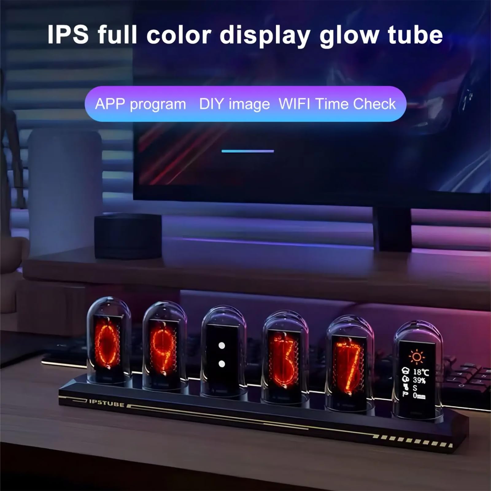 Amazon.com: RGB Glow Tube Clock, Nixie Tube Clock with 1.14-inch
